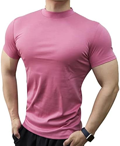 Doomiva erkek spor tişört Kas Vücut Geliştirme Sıkıştırma Kısa Kollu Gömlek Egzersiz Aktif Taban Katmanı T-Shirt