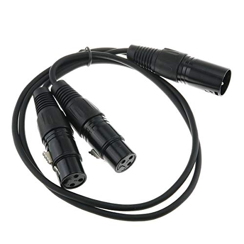E-üstün XLR Y Kablosu 50cm Siyah 3 Pin XLR Erkek Jack Çift XLR Dişi Fiş XLR Splitter Kablo adaptör kablosu Mikrofon için