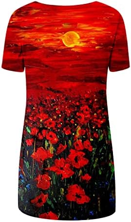 Tshirt Elbiseler Kadınlar için, kadın Rahat V Yaka Çiçek Gevşek Grafik Tees Kadınlar için kısa kollu tişört Üst Bluz