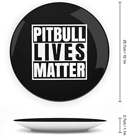 Pitbull Lives Matter Kemik Çini Dekoratif Levha Standı ile Ev Wobble Plaka tatlı tabakları Ev Plaka Hediye 10 inç