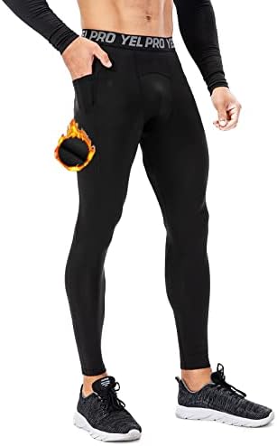 Yuerlian Erkek Sıkıştırma Pantolon Atletik Tayt Cepler ile Koşu Taban Katmanı Tayt Bisiklet egzersiz pantolonları 1 veya