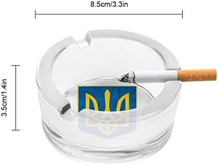 Vintage arması Ukrayna Yuvarlak Cam Kül Tablaları Tutucu Sigara Durumda Sevimli Sigara kül tablası