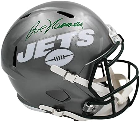 Joe Namath İmzalı New York Jets Speed Tam Boy Flaş NFL Kaskı - İmzalı NFL Kaskları