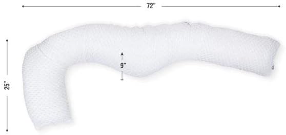 Hamilelik sırasında Harika olan Beyaz Minky U Şekilli Vücut Yastığı. Bu Yastık 84 inç Uzunluğundadır ve Kanepede Uzanmayı