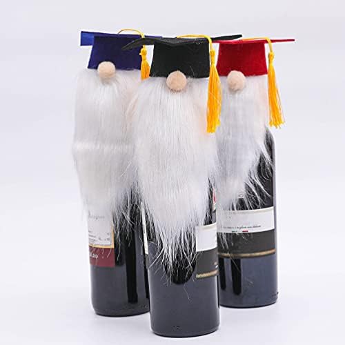 BESTOYARD 3 adet Gnome Şarap Topper Uzun Sakal Mezuniyet şişe kapağı Şarap Kapağı Mezuniyet Partisi Fotoğraf Prop Dekoratif