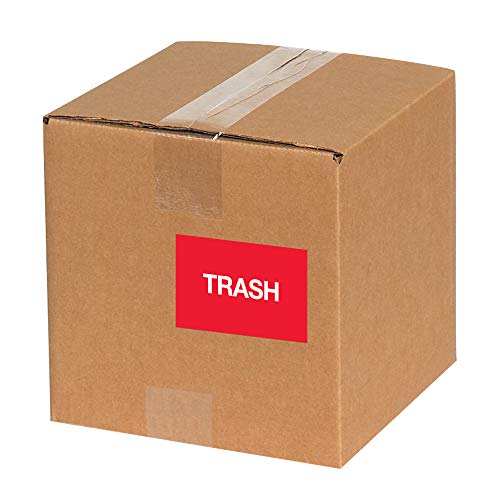 KUTU ABD BDL1149 Bant Mantık Etiketleri, Çöp Kutusu, 2 x 3, Floresan Kırmızı (500'lü Paket)