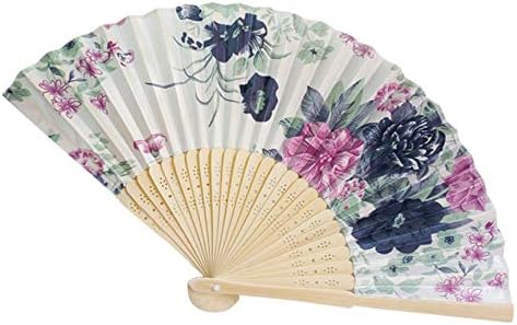 Çok güzel Vintage Yaz bambu katlanır el çiçek Fan dans parti cep hediyeler düğün Renkli (I)