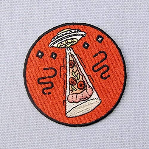 Gizli Dosyalar UFO Pizza Yama İşlemeli Rozet Demir On Amblem Dikmek