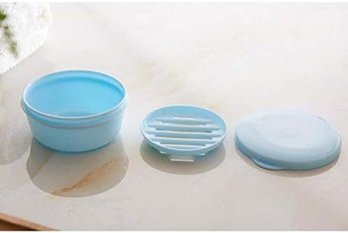 Zerodeko Yuvarlak Plastik Sabunluklar Seyahat Sabunluk kutu tutucu Sabun Konteyner Drenaj Sabunluk kapaklı Ev Banyo Şampuanı