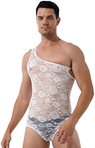 Hedmy erkek Tek Parça Çiçek Dantel İç Çamaşırı Bodysuit Tanga Leotard Çapraz Dresser Tulumlar İç Çamaşırı