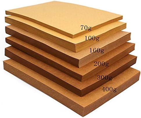 VOVOLO 100-PACK Ham Odun Hamuru Kraft Kağıt DIY Kapak El Yapımı Origami Karton Baskı Hediyeler Ambalaj Dekor Kağıdı, 120