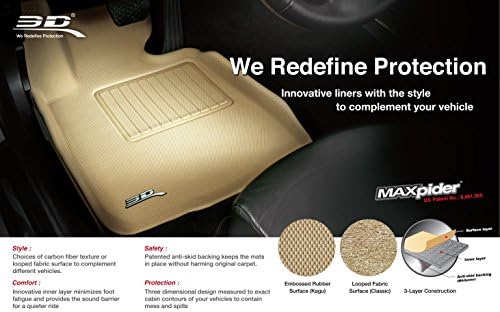 3D MAXpider Halı Paspaslar için Chevrolet Suburban (2nd Sıra çanak koltuk) 2011-2014 Özel Fit Araba Kat Gömlekleri, klasik