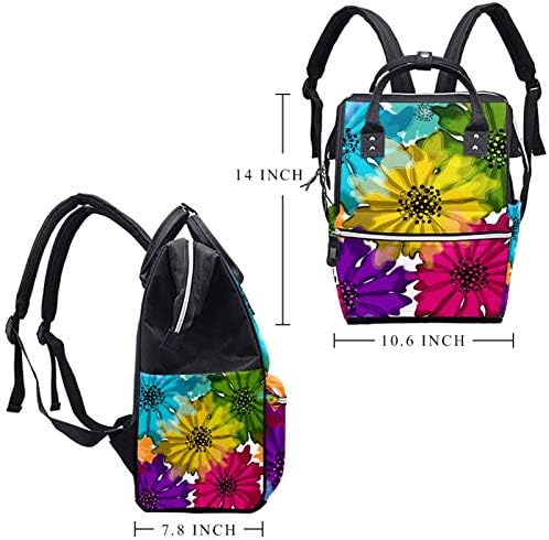 Renkli çiçek rengarenk desen bebek bezi çantası omuz sırt çantası çanta değiştirme